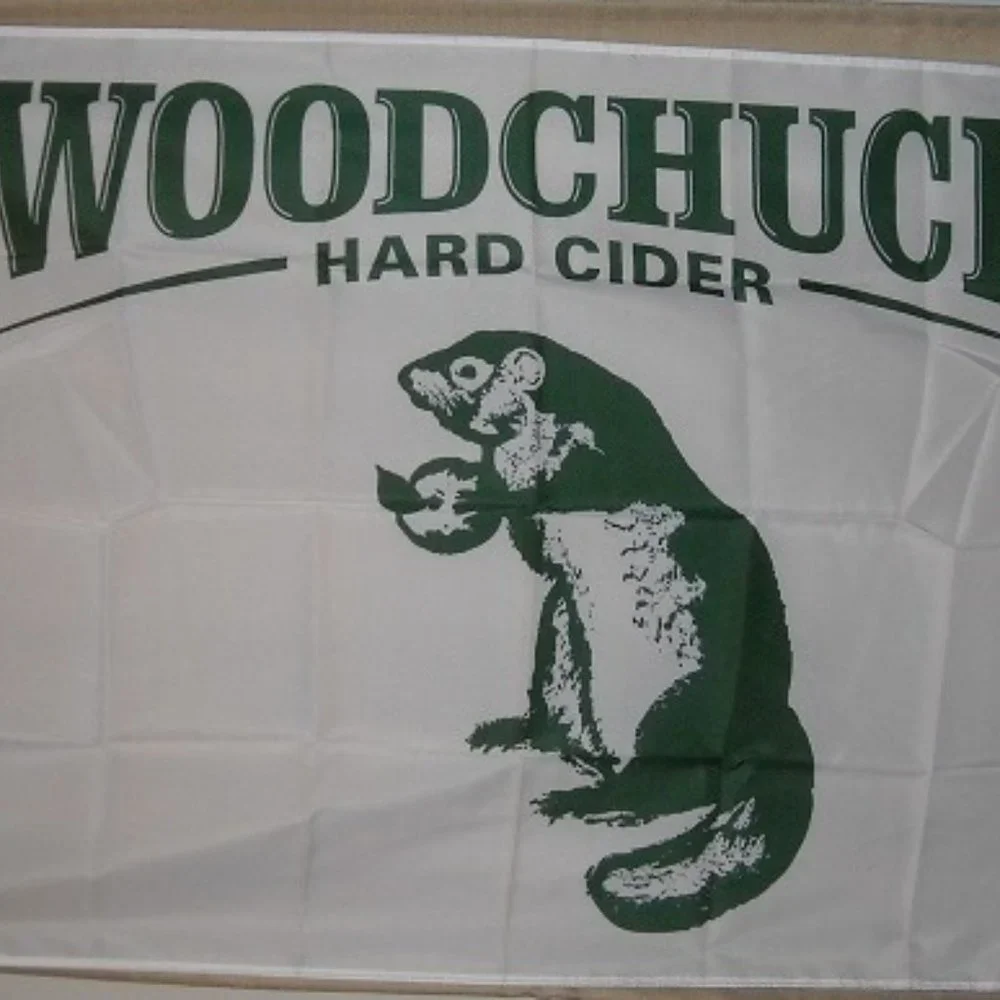 Woodchuck Hard Cider logo 3'x5' white Flag Banner Sam Adams Boston Brewing Amber